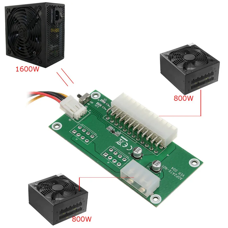 ADD2PSU двойной Мульти адаптер питания Разъем PSU плата для шахтера BTC ETH WK05