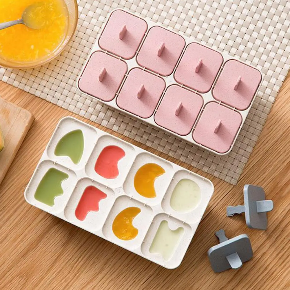 Adeeing Cavity Plastic Mold Cavities Silicone Freezer Ice Cream Mold candy bar Making Tool Juice Popsicle Molds Moulds Baking Tools