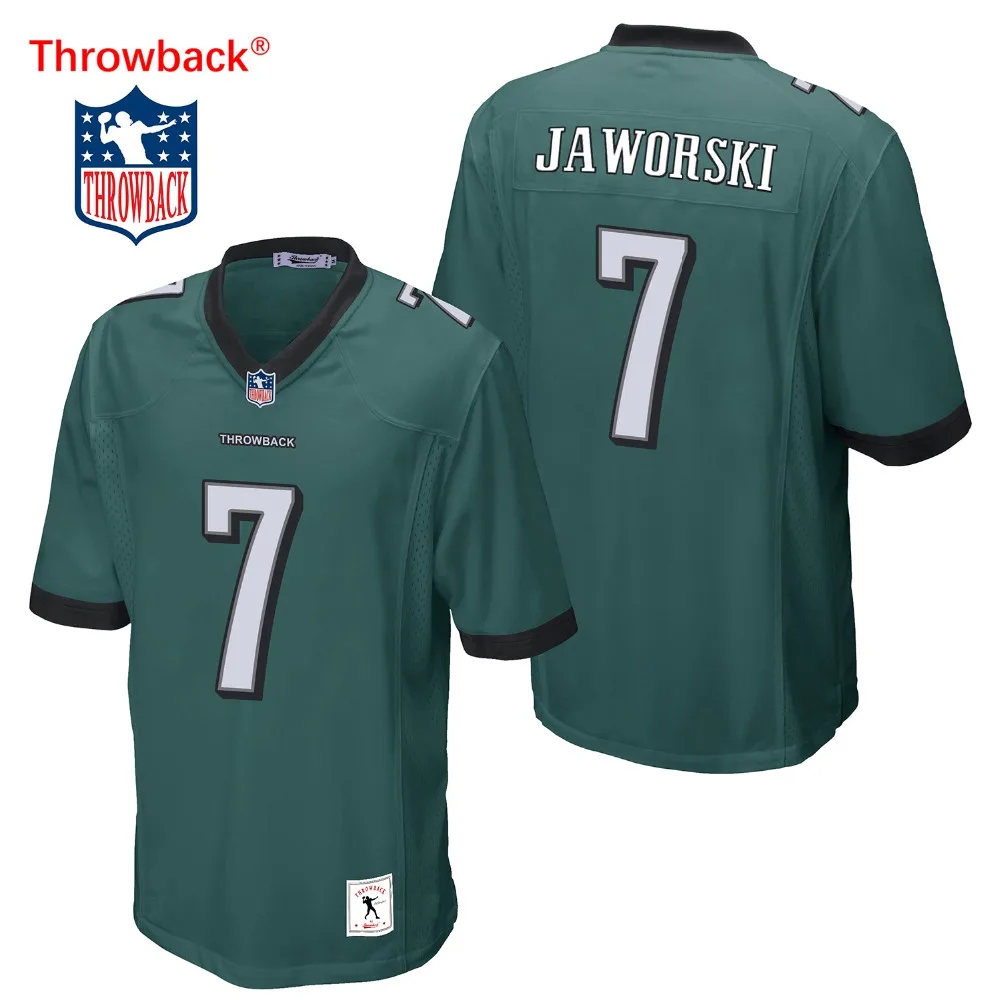 

Throwback Jersey Men's Philadelphia American Football Jerseys Jaworski Jersey Size S-XXXL Color Black Free Shipping Cheap