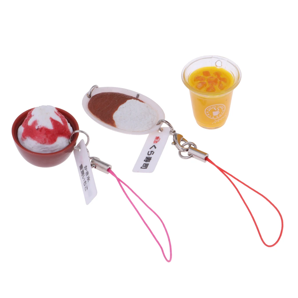 3Pieces 1/6scale Doll House Miniature Kitchen Decoration Tea Cake Dessert Food Kit Kids Toys Keychains	