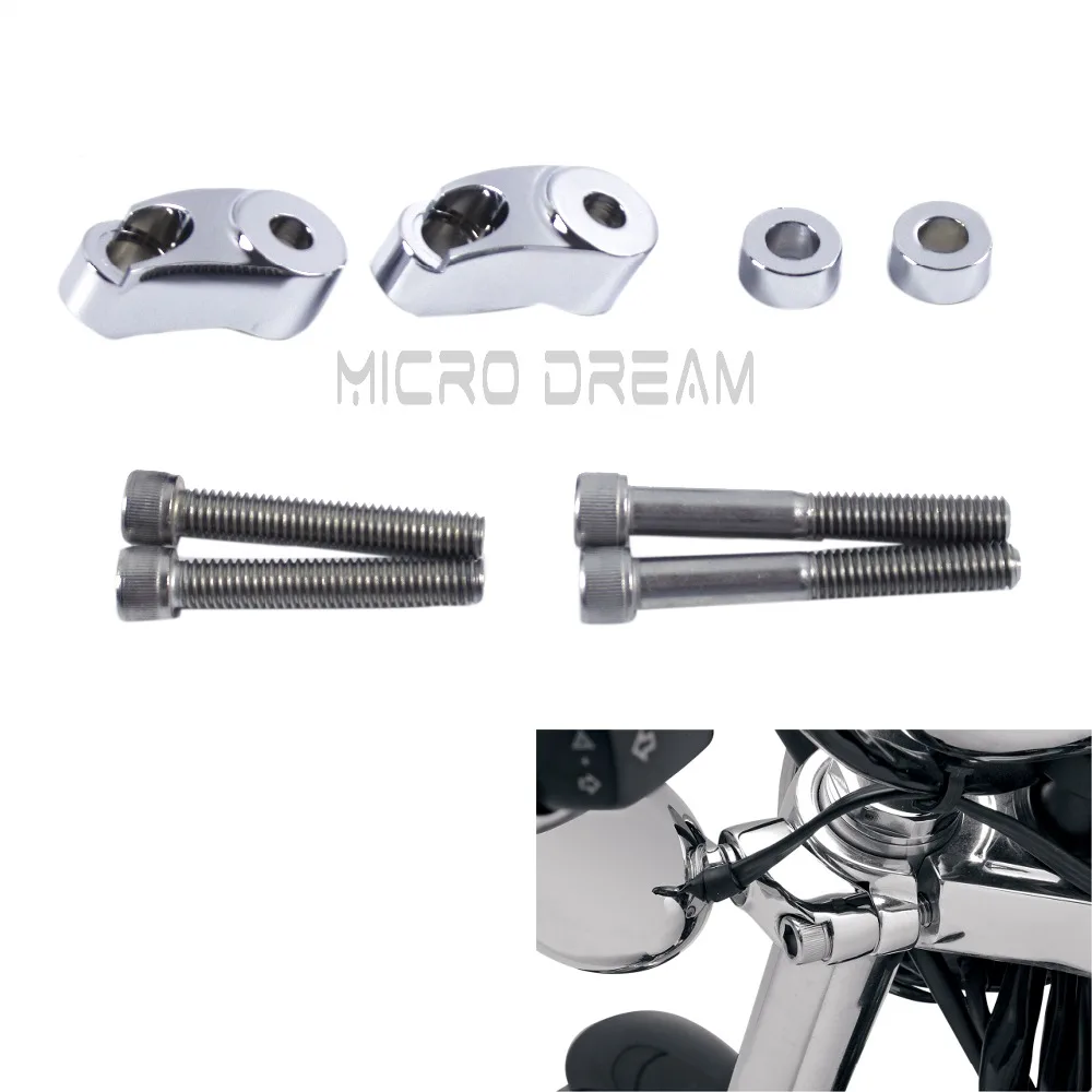 NBX 49MM Black Front Turn Signal Relocation Kit Harley Dyna FXR Sportster 39MM