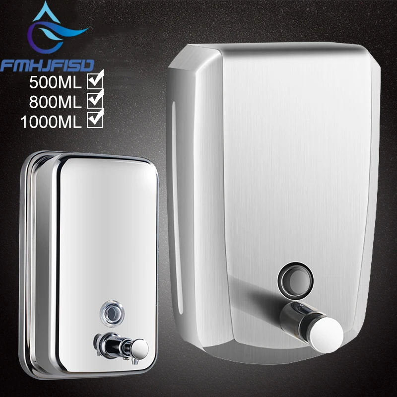 

Free Shipping Wholesale And Retail Bathroom Kitchen Soap Dishpenser Wall Mounted 500ml *2 Pop Up Liquid Soap Dispenser