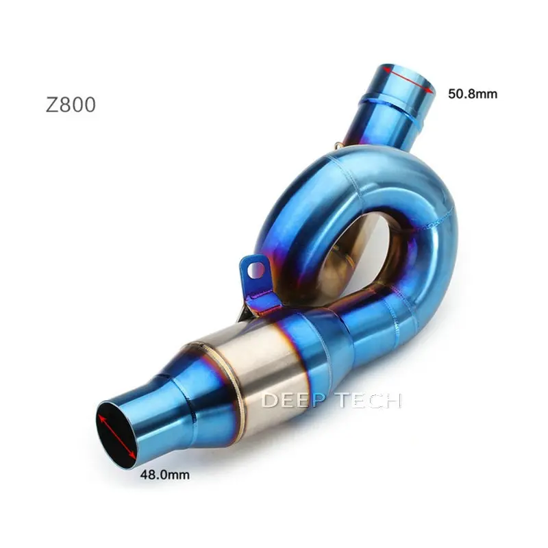 Соединительная труба из нержавеющей стали, выхлопная труба мотоцикла, Модифицированная выхлопная труба Z800 Z750 ZX6R ZX10R
