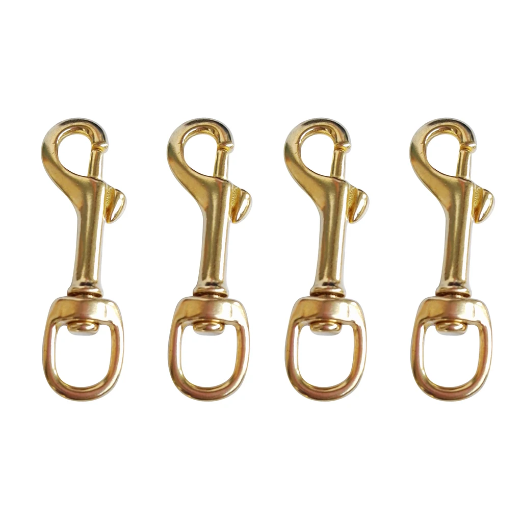 Perfeclan 4Pcs Heavy Duty Brass Swivel Bolt Snap Hook Clip Underwater Scuba Diving Tool Kayak Boat Paddle Leash Accessories