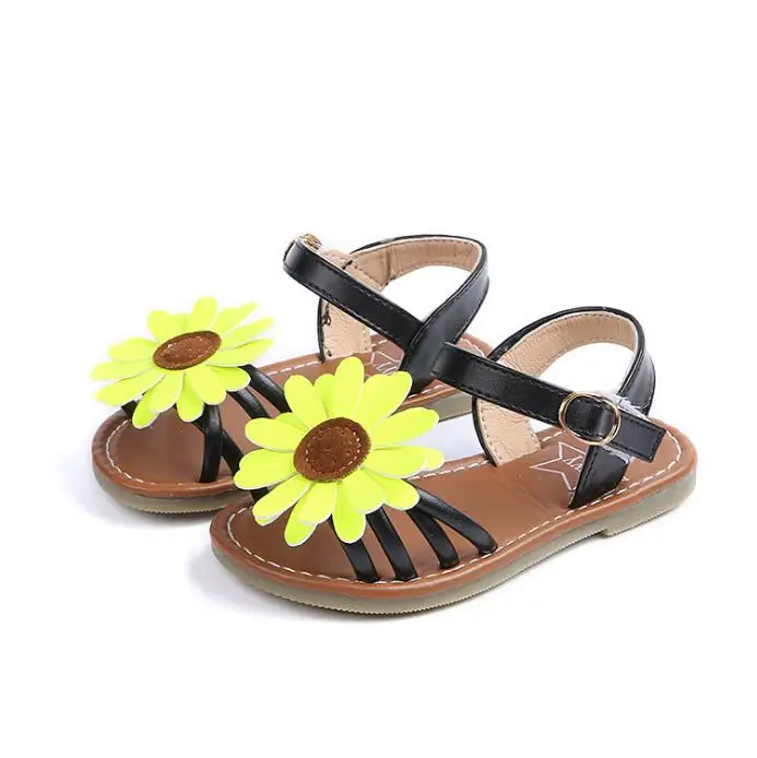 Лидер продаж детские пляжные сандалии для маленьких девочек модные Защита от солнца цветок босоножки для девочек-принцесс детская