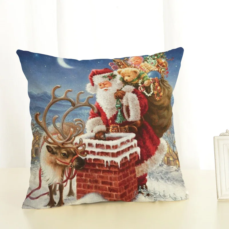 New Year Christmas Decorations For Home Christmas Ornaments Navidad Frozen Party Decorative Wholesale Cushion Cover