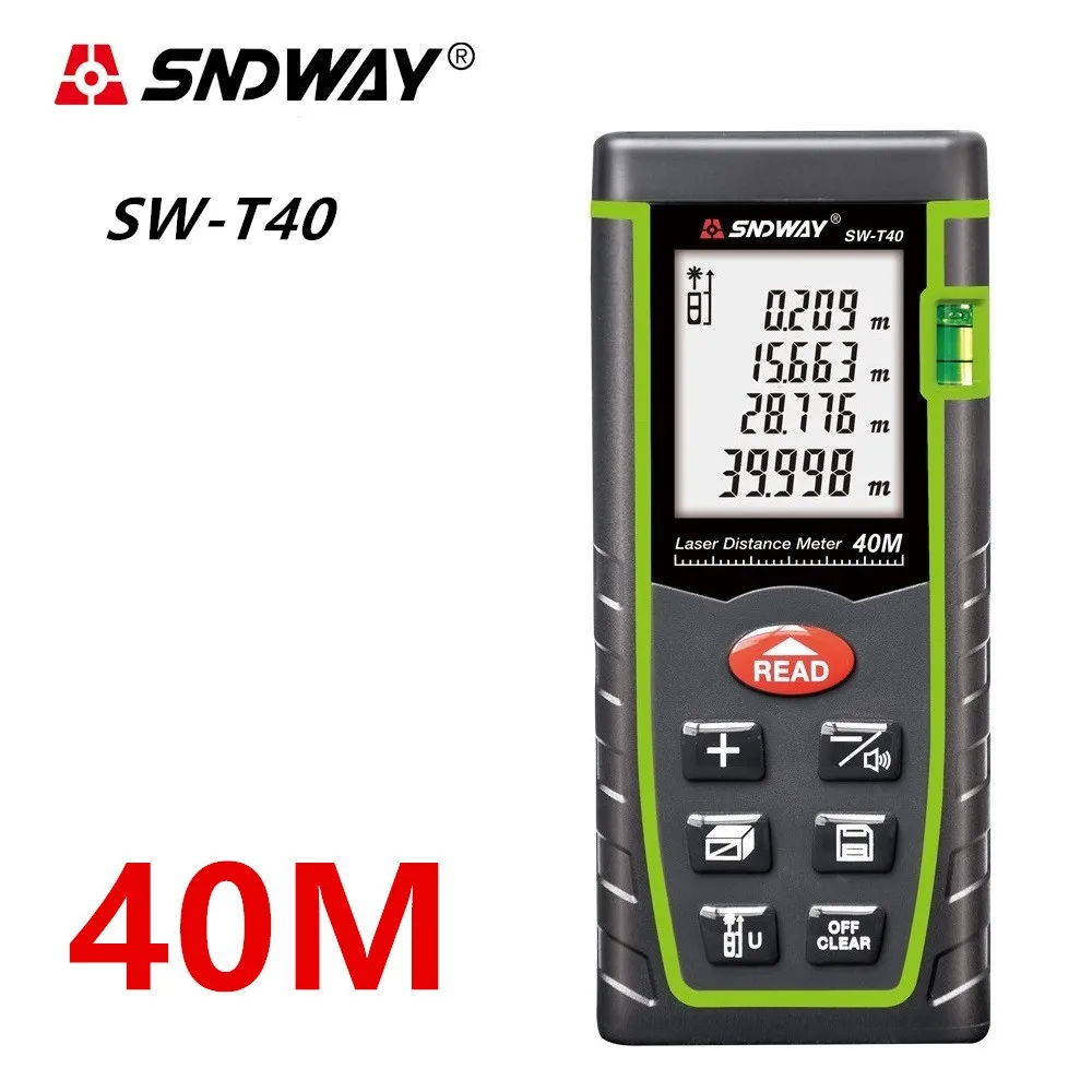 SNDWAY Laser distance meter Laser rangefinder Range finder trena Laser tape measure 40M 60M 80M 120M ruler Roulette Diastimeter