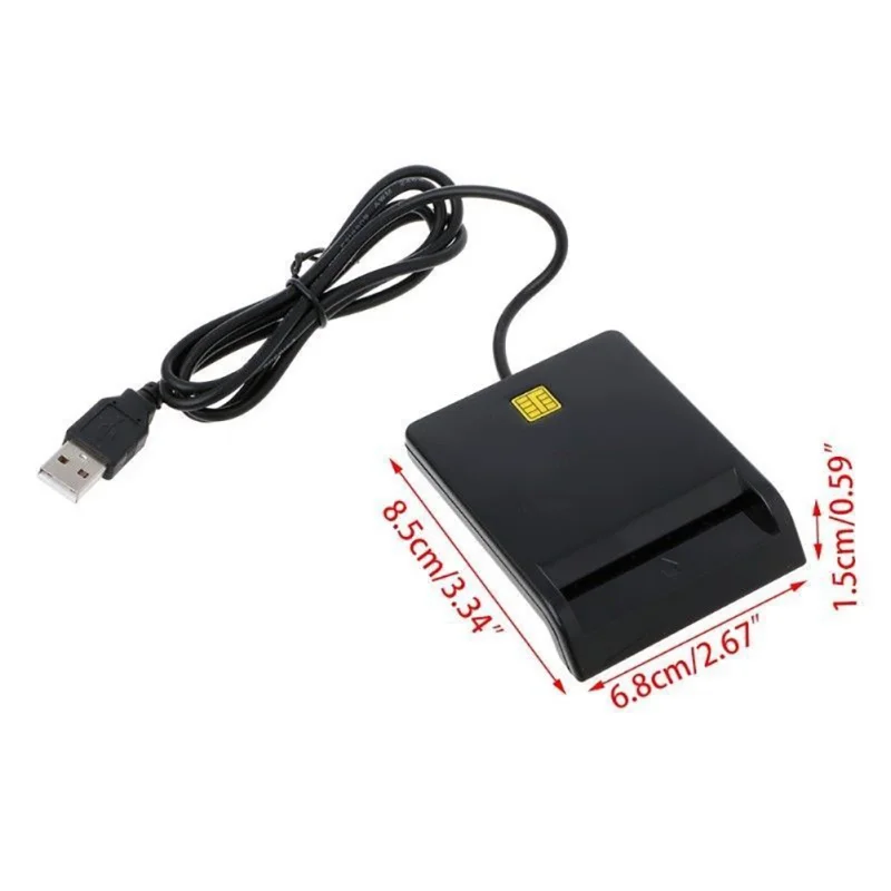 1,5 м черный USB 2,0 считыватель смарт-карт адаптер EMV USB общий доступ для SIM/ATM/IC/ID карты