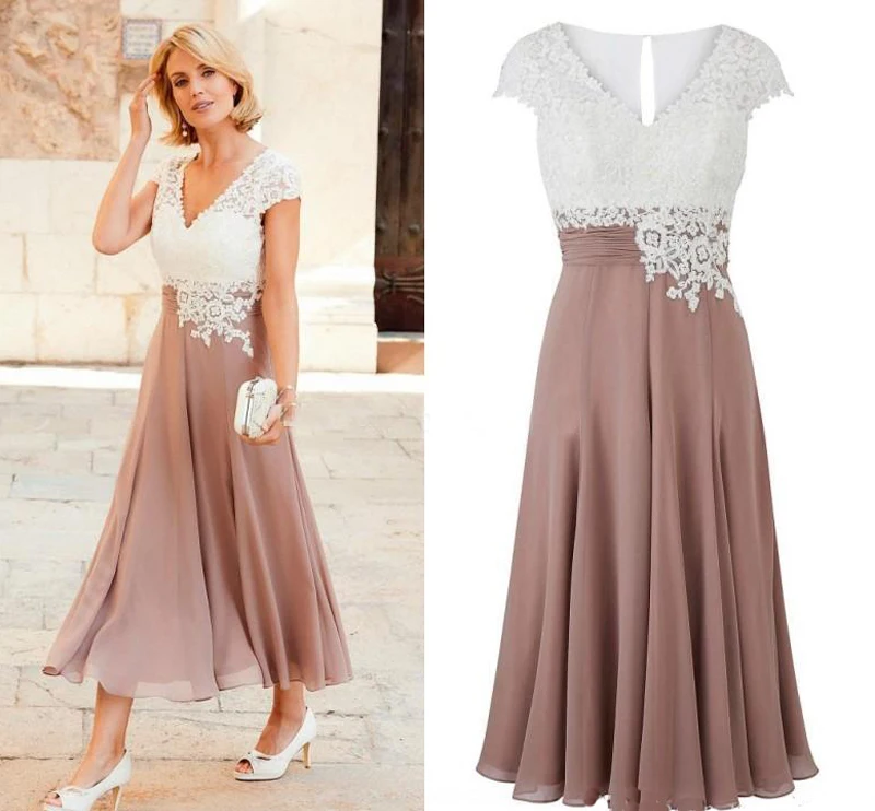 

Mother Of The Bride Dresses Knee-length Short Sleeveless 2019 Lace Jewel Short Mother of the Groom Guest vestido de madrinha