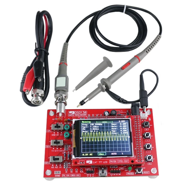 Special Price 2.4Inch Tft Digital Oscilloscope 1Msps Kit Parts For Oscilloscope Making Electronic Diagnostic-Tool Learning Set Dso138+P6040 