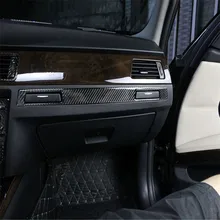 Углеродного волокна автомобилей пилот держатель стакана воды Панель Обложка Интерьер Отделка украшения для BMW E90 E92 E93 серии автомобилей наклейки