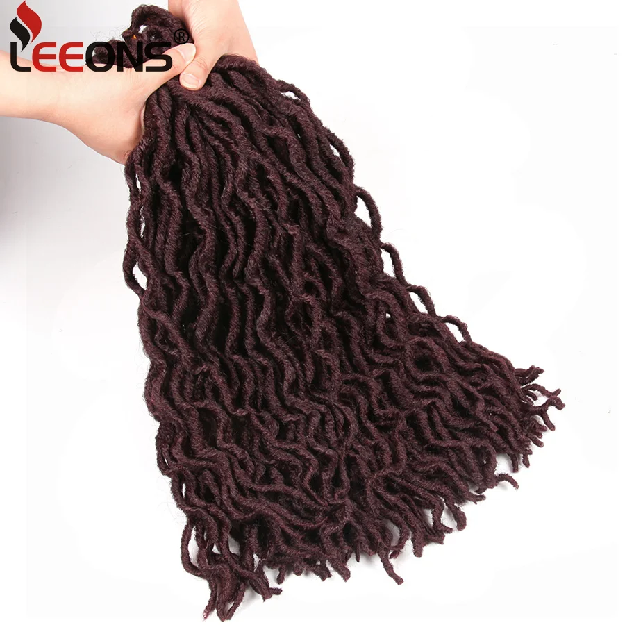 Leeons Faux Locs Curly мягкие волосы химическое Locs крючком волос вязанная косами 12/18 дюйма афро волосы Ombre косы твист