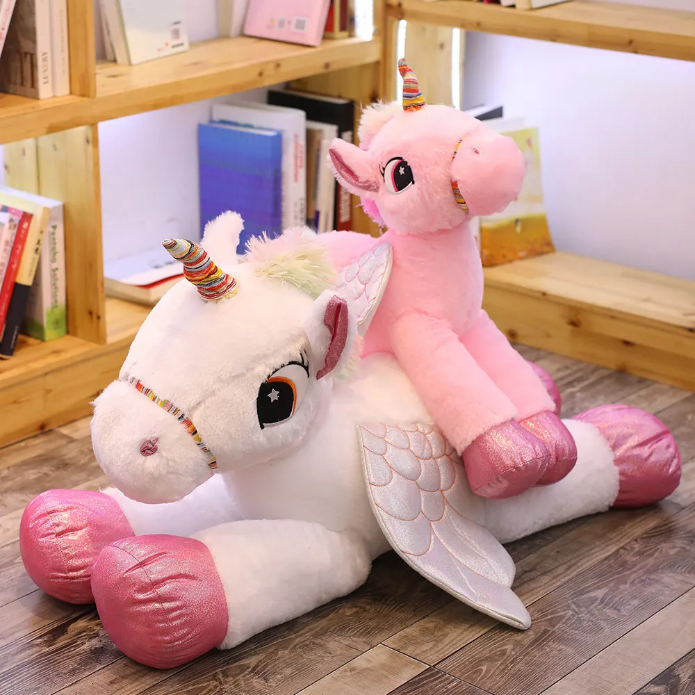 

Dropshipping Large Unicorn Plush Toys Cute Cartoon Horse Soft Doll Stuffed Animal Big Toys For Children Girl Birthday Gift