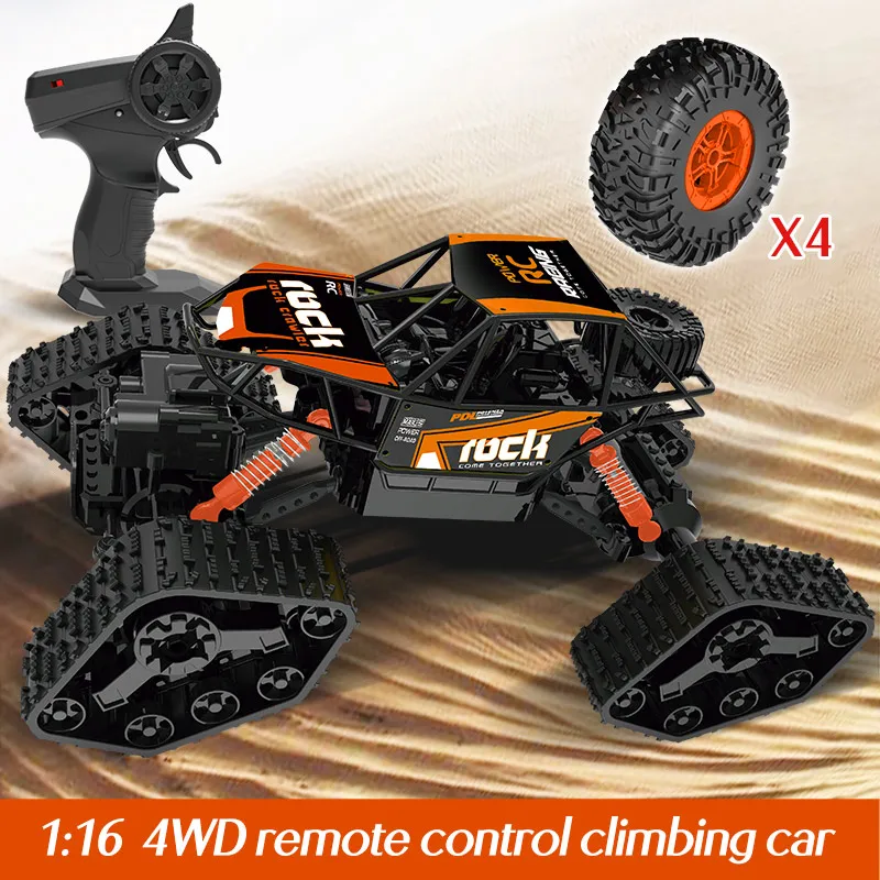 

1:16 Replaceable Tire 4WD 2.4G Electric RC Car Remote Control Tracked Climbing Car On The Radio Control Toys For Children