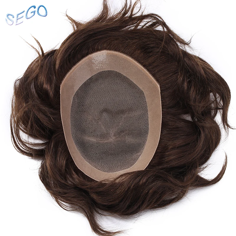 SEGO 6 &quot* 8&quot дюймов прямые кружевные с ПУ мужские Натуральные Цветные не Реми 100%
