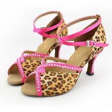 Женская обувь для бальных танцев; обувь для латинских танцев; сандалии для сальсы; женская обувь для танго; обувь для вечеринок; Каблук 7,5 см; мягкая подошва; 744