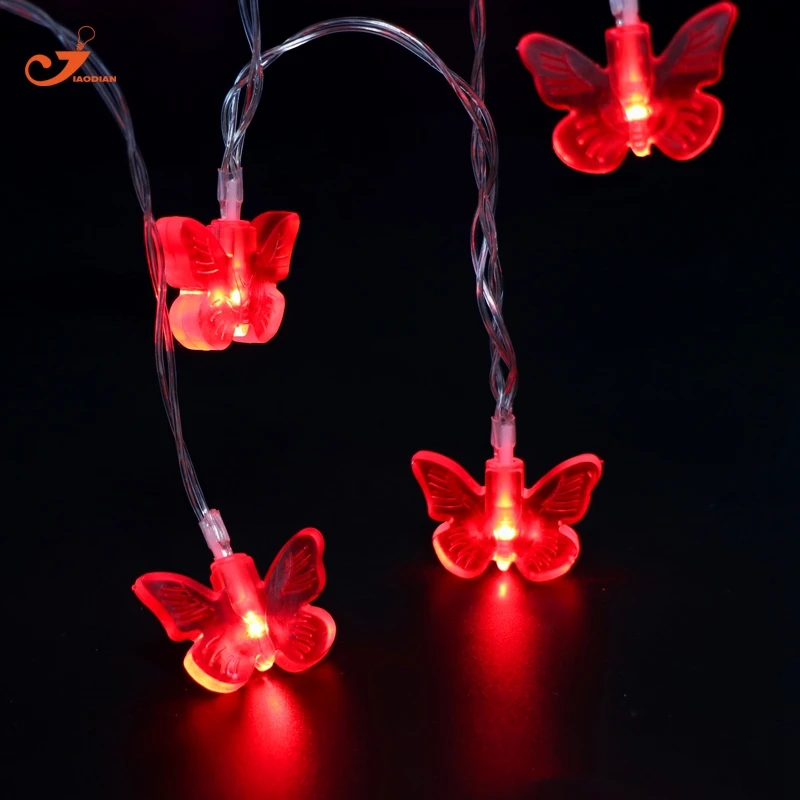 Red Butterfly lights Fairy lighting Strings Decoration 2XAA Battery Operated Garland 10LED