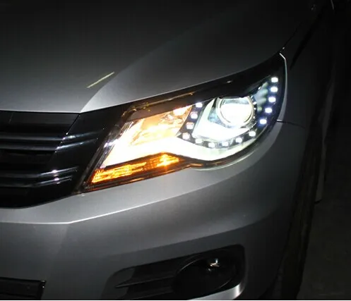 Fett светильник s для VW Tiguan светодиодный 2013-2015 головной DRL Дневной ходовой Bi-Xenon HID