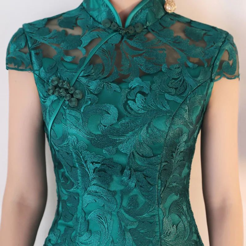 Women's Royal Blue Trailing Strapless Qipao Evening Dresses Chinese Traditional Brocade Long Mermaid Backless Plus Size 3XL  (1)