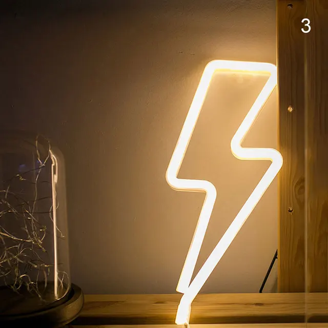 LED Neon Light Table Lamps Romantic Weddings 3D Wall Lamp Night Light