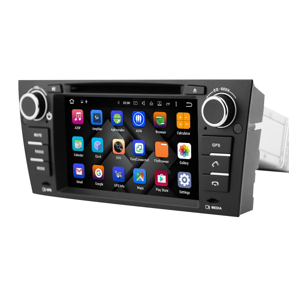 Perfect Eunavi Octa 8 Core 1 Din Android 9.0 Car DVD For 3 Series BMW E90 E91 E92 E93 318 320 325 For Manual Air Conditioning GPS Radio 2