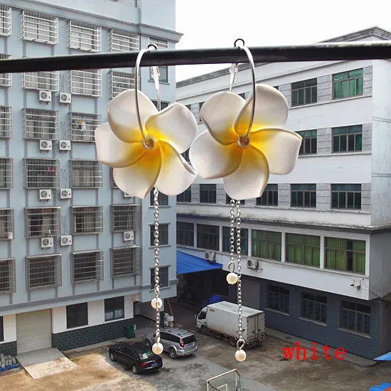 

accessories earring frangipani colors in Hawaii flower Wholesale -hot new pearl ear pin girls earrings frangipane Hawaii foam
