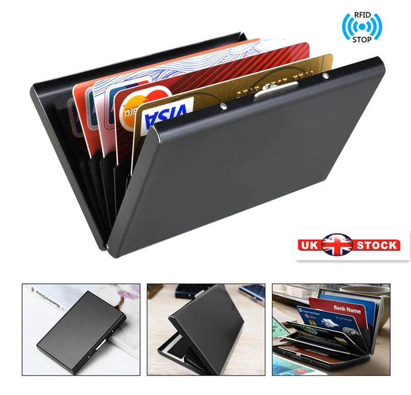 Мужской металлический RFID блокирующий кошелек ультра-тонкий анти-сканирующий Бесконтактный держатель для кредитных карт блокирующий защитный чехол
