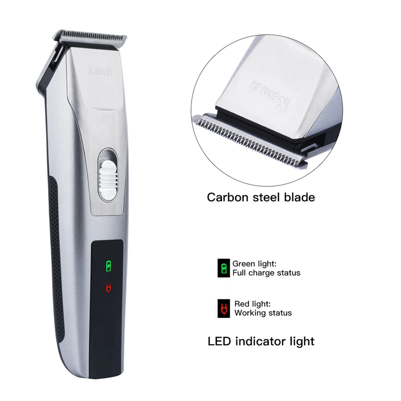 

Kemei Cordless Pro Hair Clipper Trimmer Set Men Electric Hair Groomer Hair Removal Shaving Beard Trimmer Haircut for Travel Home