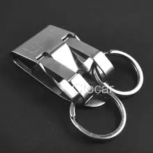 20x быстросъемный Брелок Зажим для ремня с двумя кольцами для Ключей Застежка-держатель из нержавеющей стали