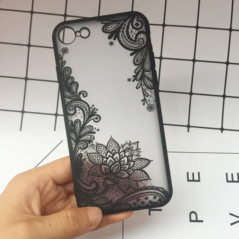 Sexy Lace Flower Phone Case For iphone apple X XS Max XR Floral TPU Full Cover for iPhone 7 8 6 6S Plus Matte Case Coque 2018New (7)