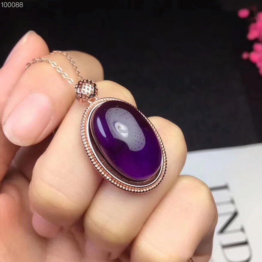 KJJEAXCMY boutique jewels 925 Подвеска из чистого серебра с натуральным аметистом|Подвески| |