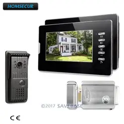 Homssecur 7 дюймов проводной видео домофон вызова системы Электрический удар замок набор входит в комплект для дома безопасности + Эл