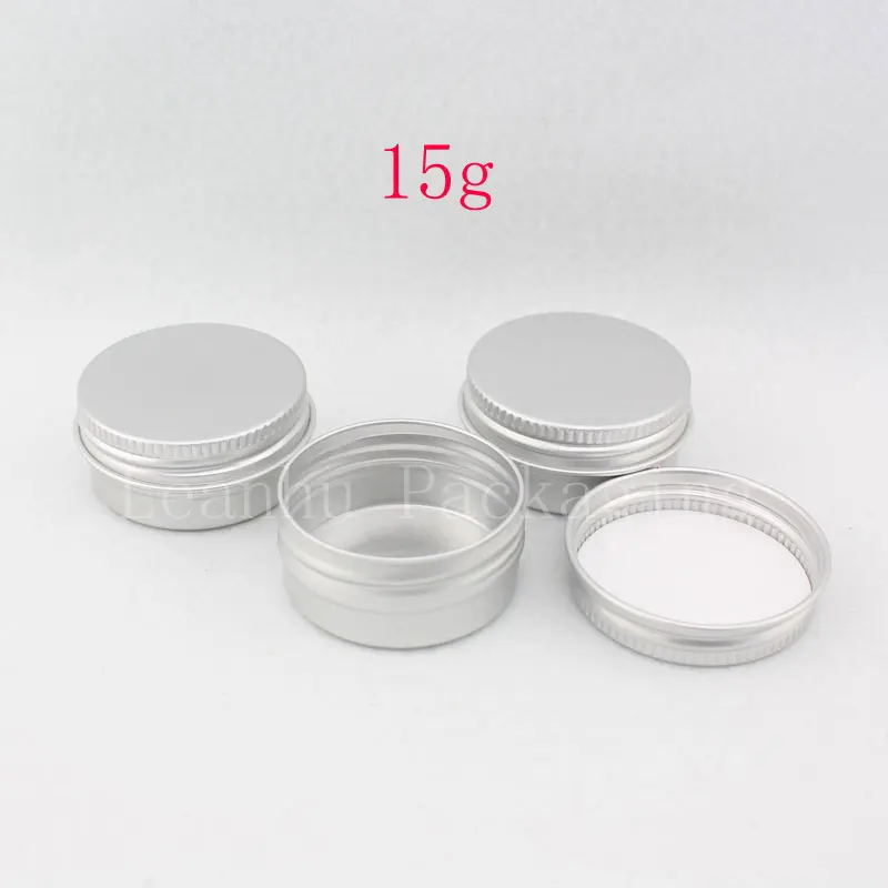 

15g X 100 empty cosmetic cream aluminum jar with screw cover ,aluminum container bottle for cream /ointment / hand cream storage