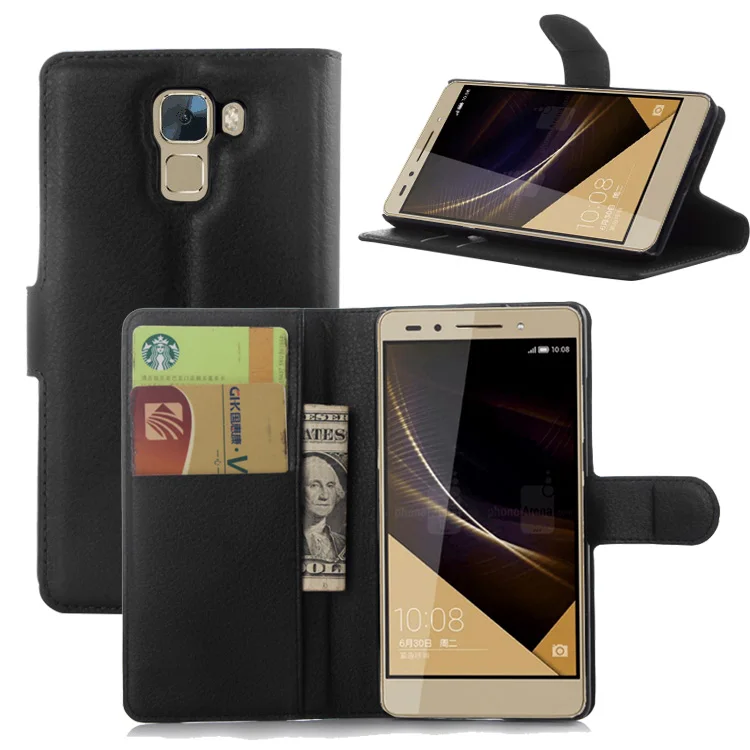 

Book Style PU Leather Case Cover for Huawei Honor 7 Flip Wallet Phone Bags Cases with Stand for Huawei Honor 7