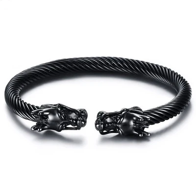 

5 style leather Tibetan silver men bracelet titanium fashion male vintage Adjustable parataxis dragon bracelet men jewelry B50