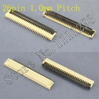 

10pcs/lot FPC FFC flat cable connector socket 26pin 1.0mm Pitch for Laptop keyboard interface
