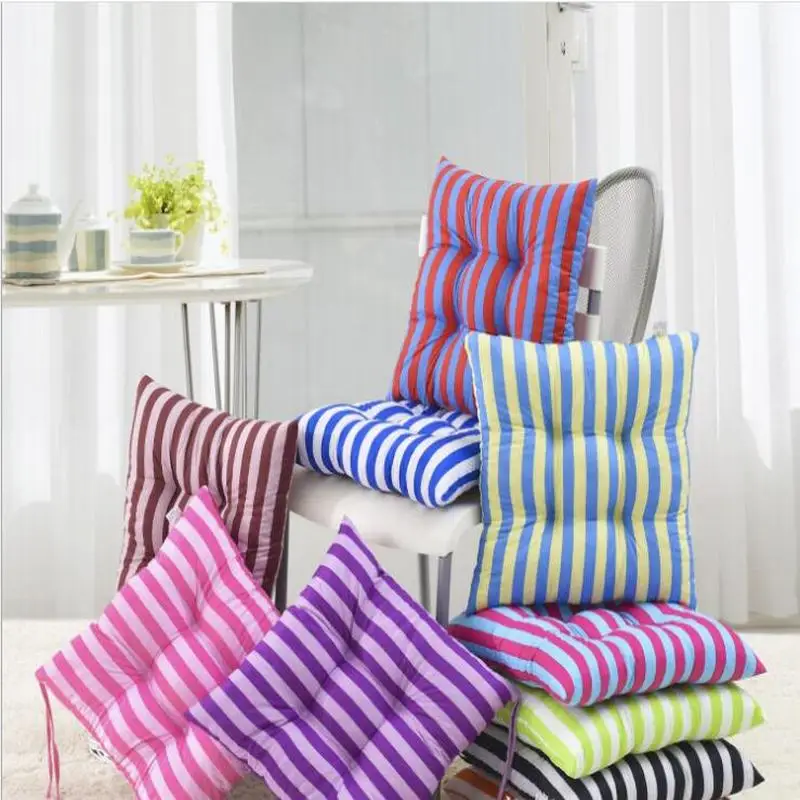 

Pastoral Colorful Strips Printed Bubble Pad Home Office Kitchen Chair Cushions Dining Seat Cushion Mat Quilted