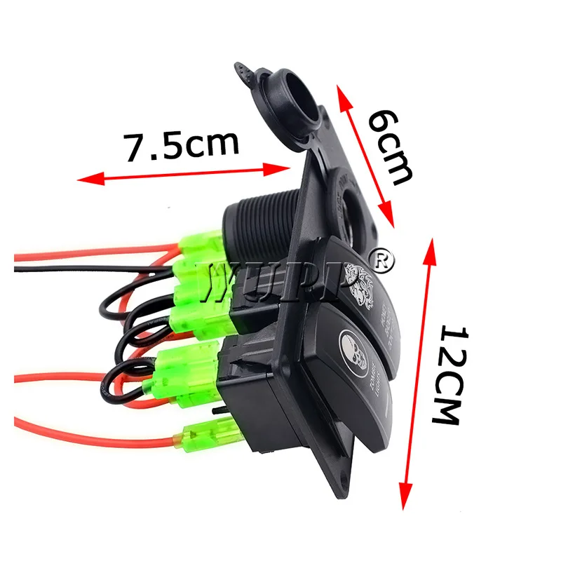 5 компл./лот 12 V/24 V 2 Gang переключатель Панель цепи синий СВЕТОДИОД ПЕРЕКИДНОЙ выключатель автомобиля лодка морской прикуриватель переключатель Панель CS-514