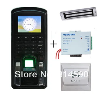 

125KHz RFID Fingerprint Access Control System Kit + Magnetic Lock + Power Supply + Exit Button Realand Access Control System
