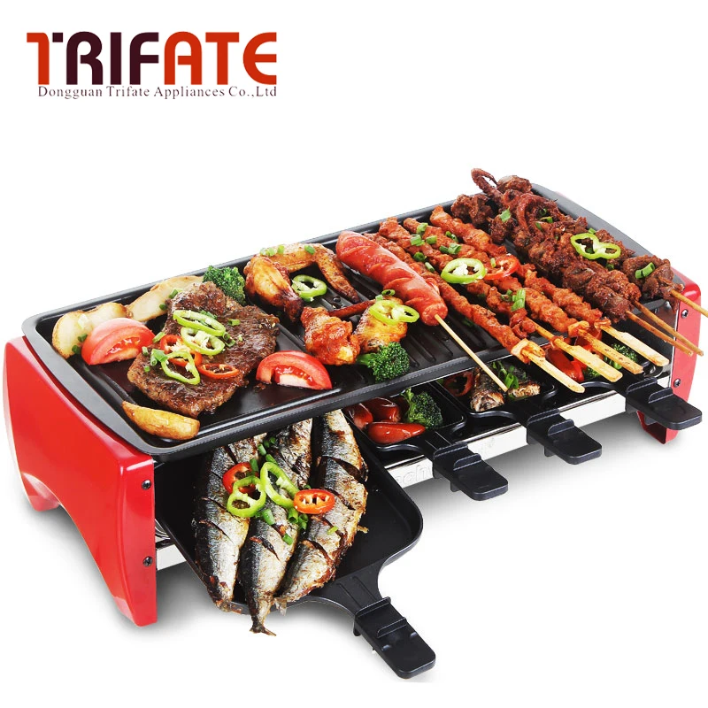 Large 1800W Double Layers Smokeless Electric Pan Grill BBQ Grill