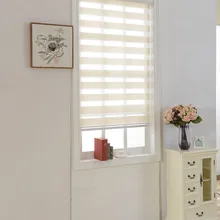 Horizontal Window Shade Blind Zebra Dual Roller Blinds & Treatments Window Custom Cut to Size Beige Curtains for Living Room