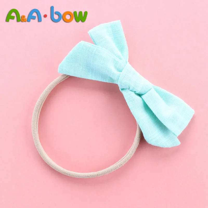

1pcs Girls Nylon Headbands 10*5cm Cotton Bows HeadBand Elastic Bowknot Hairband for Baby Grils Toddler Hair Accessories Headwear