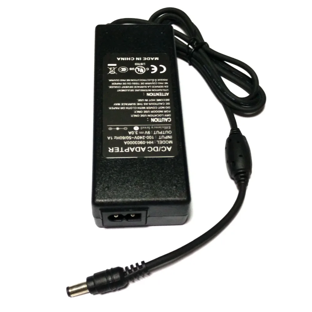 AC DC адаптер 9V3A AC 100 V-240 V адаптер преобразователя в DC 9V 3A 3000mA блок питания DC 5,5mm x 2,5mm зарядное устройство с кабелем