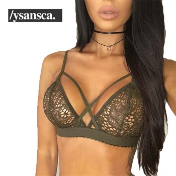 

Lace Bra Cut Out Unlined Bralette Fashion Cage Brassiere Cute Crop Top Sexy Intimate Underwear Black