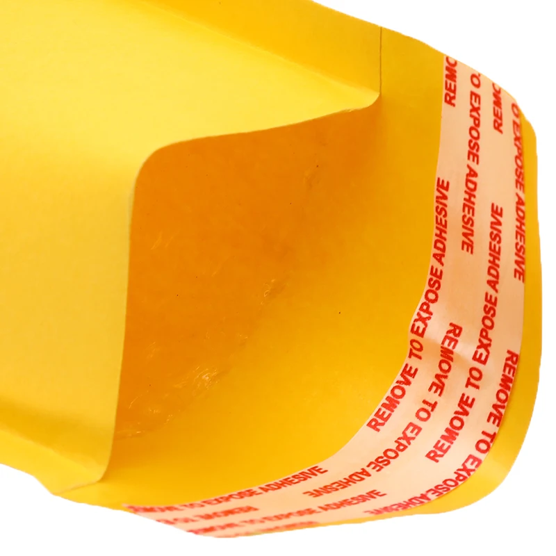 50 шт./компл. пересылая желтый крафт-бумаги Бумага воздушно-пузырчатой упаковке мешок влагостойкий высокое качество уплотнения собственной личности транспортировочные пакеты Прямая