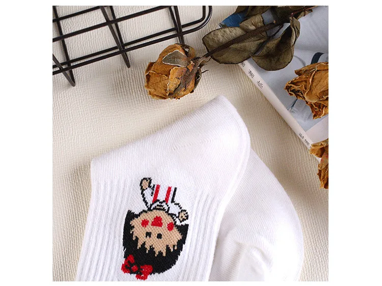 Korean Japanese Pink Panther Cartoon Cotton Pulp Socks Men Women Couple Harajuku Hiphop Colorful Funny Meias Short Socks Kapron11