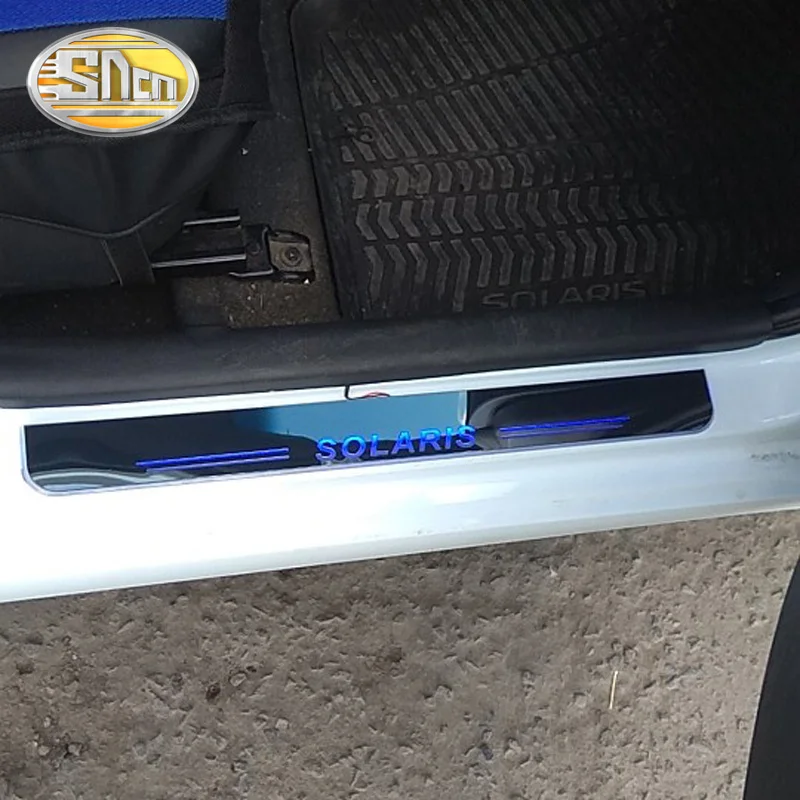  SNCN Car LED Door Sill For Hyundai Solaris 2011 - 2016 2017 2018 Ultra-thin Acrylic Dynamic LED Wel - 32849318815