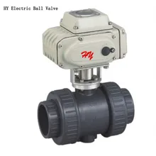 DN50 управление моторизованный НПВХ розетка шаровой клапан, пластиковый Электрический привод шаровой клапан для коррозионной устойчивости