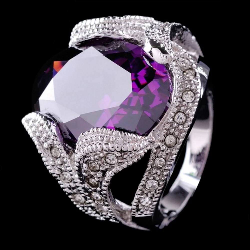 Royal Design Jewellery Purple Sapphire Rings Man's 10KT