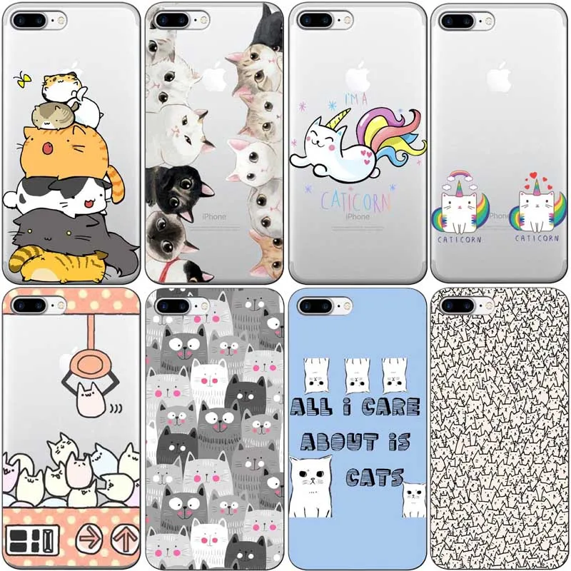 

Cute Animal Cats Lovely Caticorn Soft TPU Phone Case For iPhone Apple iPhone X 7 XR XS MAX 8 8Plus 6 6S 6Plus 5S SE Cases Cover